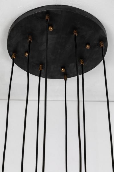  Arredoluce 1950s Italian 8 Glass Cascading Chandelier Attributed to Arredoluce