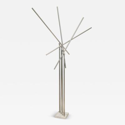  Arredoluce Monumental Arredoluce Polished Chrome Marble Kinetic Floor Lamp