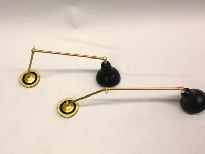  Arredoluce Pair of Italian Mid Century Modern Style Brass Articulating Sconces Arredoluce