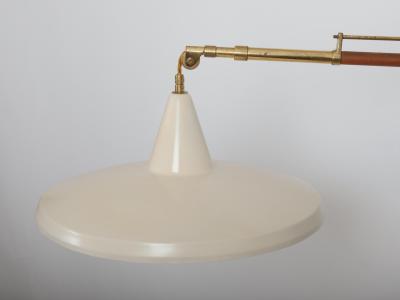  Arredoluce Swing arm wall light Brass and leather Italy c1950 Brass n