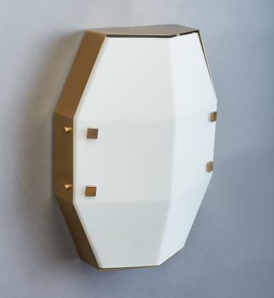  Arredoluce Three Pair of Satin Opaline Glass Sconces or Ceiling Lights 1960s