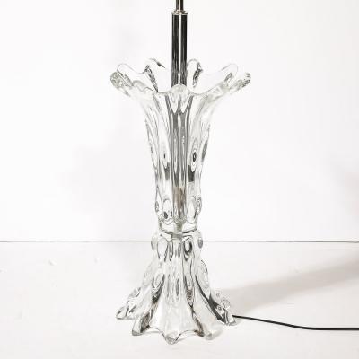  Art Vannes Mid Century Modernist Sculptural Splash Form Crystal Table Lamp by Art Vannes