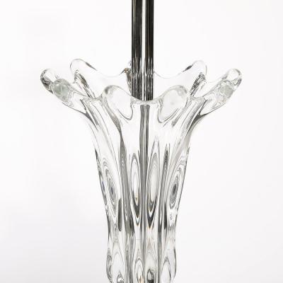  Art Vannes Mid Century Modernist Sculptural Splash Form Crystal Table Lamp by Art Vannes