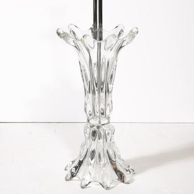  Art Vannes Mid Century Modernist Sculptural Splash Form Crystal Table Lamp by Art Vannes