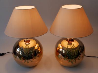  Arte Lumen Set of Two Mid Century Modern Massive Brass Side Table Lamps by Arte Lumen 1970s