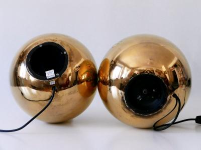  Arte Lumen Set of Two Mid Century Modern Massive Brass Side Table Lamps by Arte Lumen 1970s