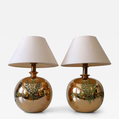  Arte Lumen Set of Two Mid Century Modern Massive Brass Side Table Lamps by Arte Lumen 1970s