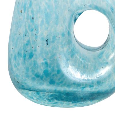  Arte Vetraria Muranese A V E M A Ve M AVeM A V E M Hand Blown Glass with Blue Glass Fragments and Hole 1950s