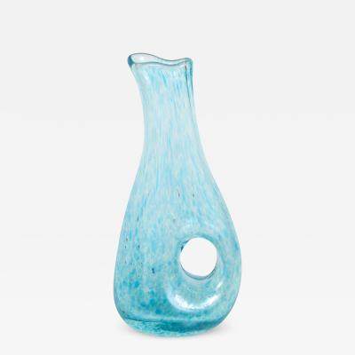  Arte Vetraria Muranese A V E M A Ve M AVeM A V E M Hand Blown Glass with Blue Glass Fragments and Hole 1950s