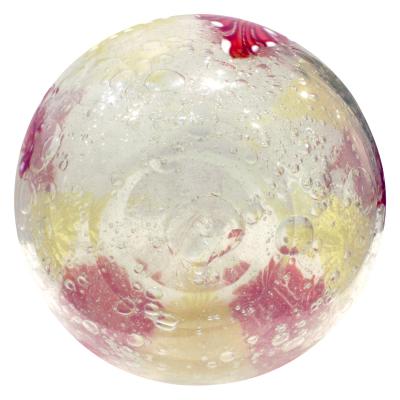  Arte Vetraria Muranese A V E M A Ve M AVeM A V E M Large Hand Blown Pulegoso Glass with Red and Yellow Murrhines 1950s