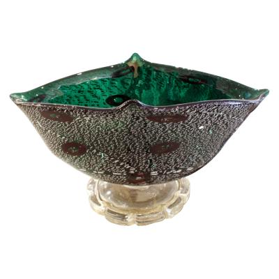  Arte Vetraria Muranese A V E M A Ve M AVeM Giulio Radi Hand Blown Vessel with Gold and Silver Foil and Murrhines 1940s