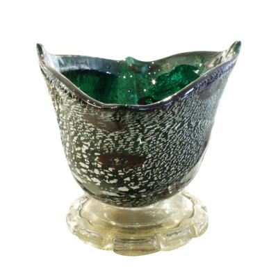  Arte Vetraria Muranese A V E M A Ve M AVeM Giulio Radi Hand Blown Vessel with Gold and Silver Foil and Murrhines 1940s