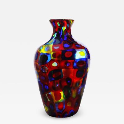  Arte Vetraria Muranese A V E M A Ve M AVeM Handblown Glass Vase with Large Murrhines by A V E M 1950s