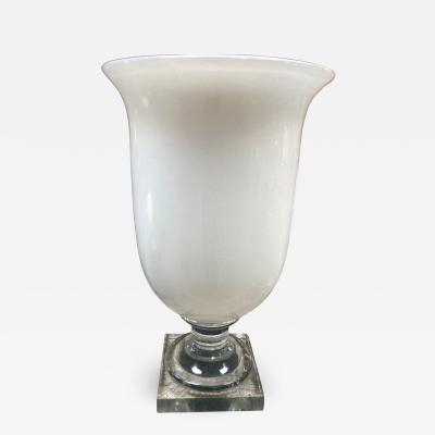  Arte Vetro Murano Italian Murano Opalina Glass Urn Lamps 1950s