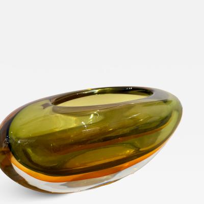  Arte Vetro Murano Italian Murano Sommerso Glass Bowl 1960s