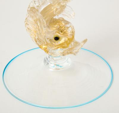 Arte Vetro Murano Pair of fish glass candlestick from Murano