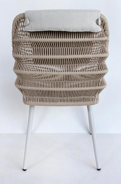  Artefacto Artefacto Hampton II Rope Aluminum Outdoor Armchairs Set of 4 Gray Fabric