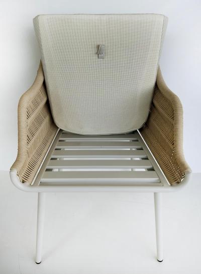  Artefacto Artefacto Hampton II Rope Aluminum Outdoor Armchairs Set of 4 Gray Fabric