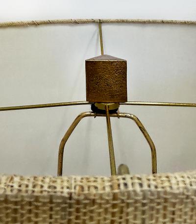  Arteiors Large Arteiors Patinated Abstract Brutalist Table Lamps Original Shades