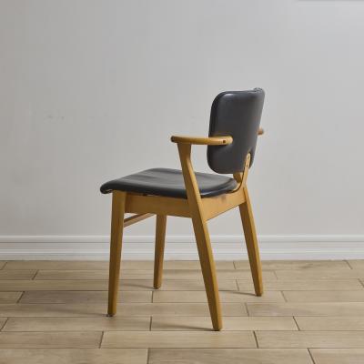  Artek Set of 4 Ilmari Tapiovaara Domus Chairs in Natural Oak and Leather for Artek