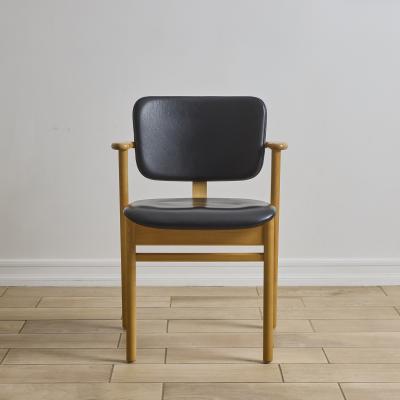  Artek Set of 4 Ilmari Tapiovaara Domus Chairs in Natural Oak and Leather for Artek
