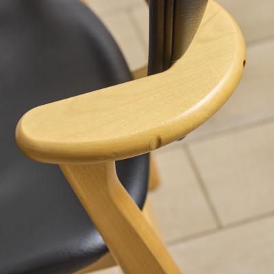  Artek Set of 4 Ilmari Tapiovaara Domus Chairs in Natural Oak and Leather for Artek