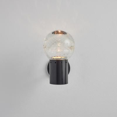  Arteluce 1960s Gino Sarfatti Metal and Seguso Glass Sconce for Arteluce