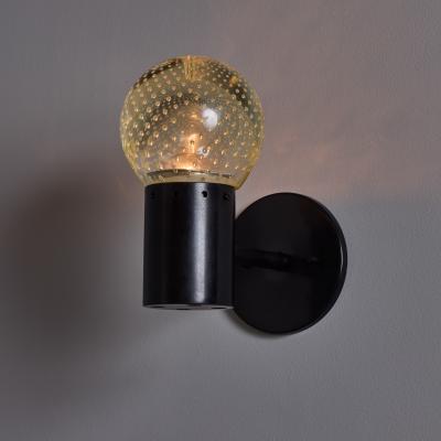  Arteluce 1960s Gino Sarfatti Metal and Seguso Glass Sconce for Arteluce 