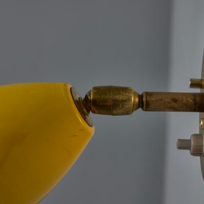  Arteluce 1960s Gino Sarfatti Model 26b Yellow and Brass Wall Lamp for Arteluce