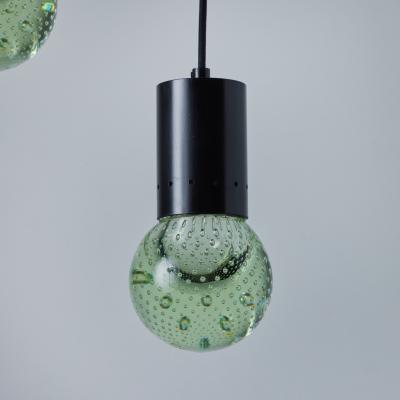  Arteluce 1960s Gino Sarfatti Seguso Bubble Glass 3 Pendant Chandelier for Arteluce