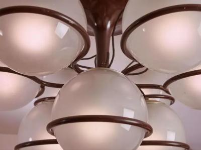  Arteluce Gino Sarfatti chandelier Model 2042 9 produced by Arteluce Italy 1960s