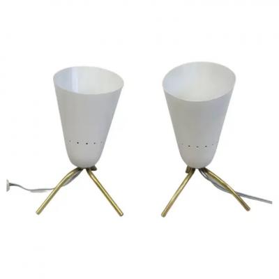  Arteluce Pair of Italian MId Century Modern Table Lamps Attr Gino Sarfatti Arteluce