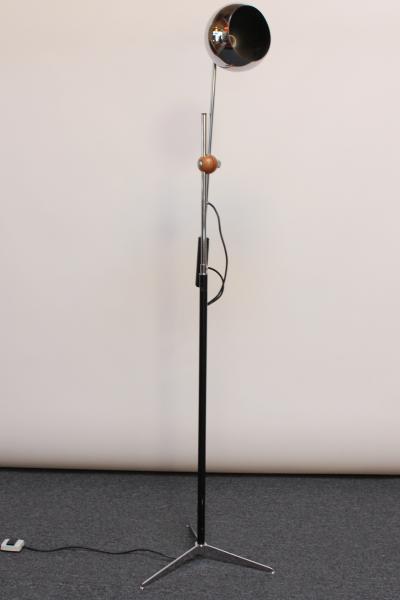  Arteluce Single Arm Counterbalance Chrome Globe Floor Lamp by Arteluce