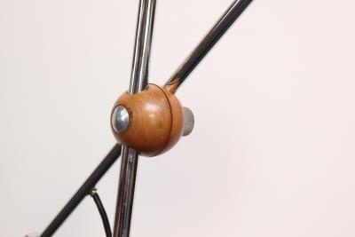  Arteluce Single Arm Counterbalance Chrome Globe Floor Lamp by Arteluce