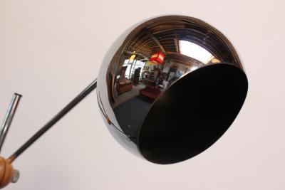  Arteluce Single Arm Counterbalance Chrome Globe Floor Lamp by Arteluce