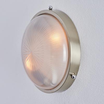  Artemide 1960s Petite Sergio Mazza Pressed Glass Nickeled Brass Wall or Ceiling Lamp