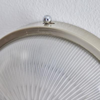  Artemide 1960s Petite Sergio Mazza Pressed Glass Nickeled Brass Wall or Ceiling Lamp