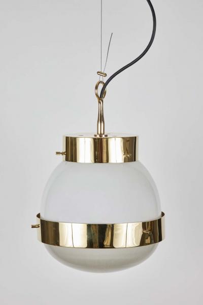  Artemide 1960s Sergio Mazza Brass Delta Pendant for Artemide