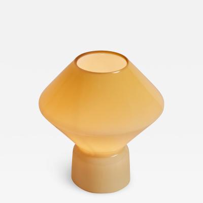  Artemide 1980s Memphis Style Conica Pale Yellow Glass Table Lamp for Artemide