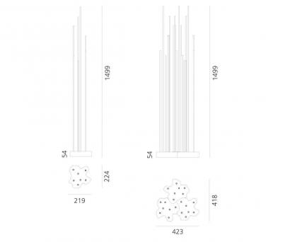 Artemide Klaus Begasse Reeds Triple Indoor or Outdoor Floor Lamp for Artemide