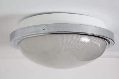  Artemide Large 1960s Sergio Mazza Glass and Metal Ceiling or Wall Lamp for Artemide