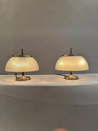  Artemide Pair Sergio Mazza Alfetta table lights for Artemide c1960