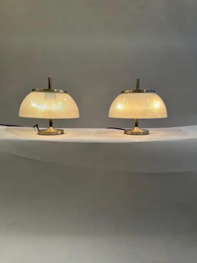  Artemide Pair Sergio Mazza Alfetta table lights for Artemide c1960