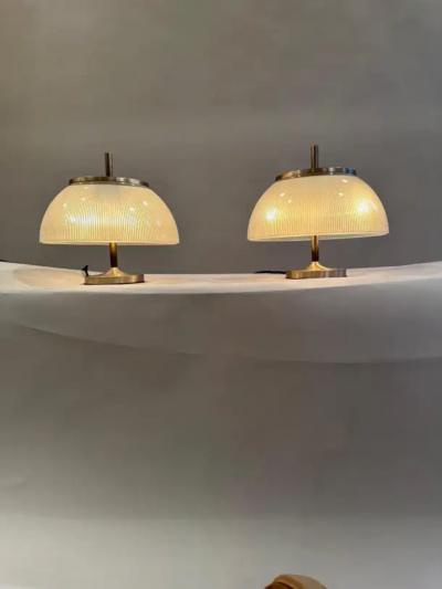  Artemide Pair Sergio Mazza Alfetta table lights for Artemide c1960