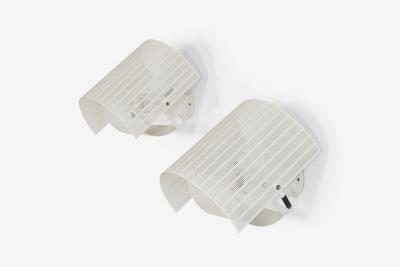  Artemide Pair of Mario Botta for Artemide Shogun White Wall Sconces 1986