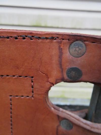  Artes De Mexico Pair Arte De Mexico Brass Iron Leather Savonarola Dante or Curule Chairs