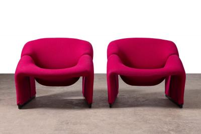  Artifort Pair of Pierre Paulin M Lounge Chairs Model F580 for Artifort 1st Edition