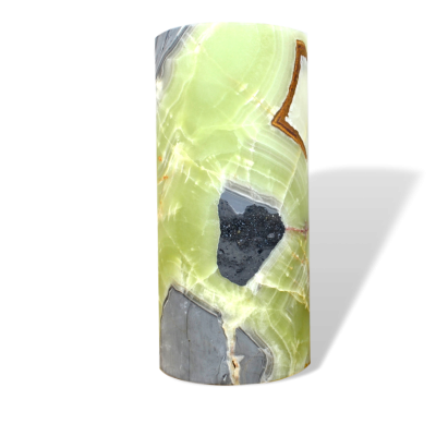  Artisan Ambient Cylinder Shaped Table Lamp in Green Onyx