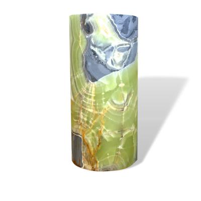  Artisan Ambient Cylinder Shaped Table Lamp in Green Onyx