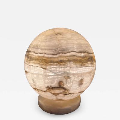  Artisan Highly Polished Ambient Onyx Sphere Table Lamp